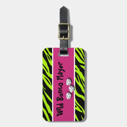 WIld Bunco Player zebra Animal Print Bagagelabel (Voorkant verticaal)
