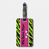 WIld Bunco Player zebra Animal Print Bagagelabel (Achterkant verticaal)
