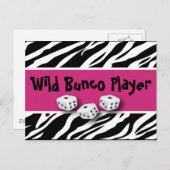 WIld Bunco Player zebra Animal Print Briefkaart (Voorkant / Achterkant)