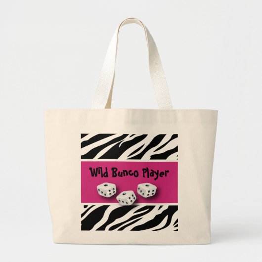 WIld Bunco Player zebra Animal Print Grote Tote Bag (Voorkant)