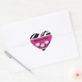 WIld Bunco Player zebra Animal Print Hart Sticker (Envelop)