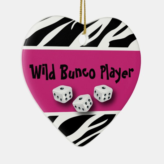 WIld Bunco Player zebra Animal Print Keramisch Ornament (Rechts)