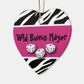 WIld Bunco Player zebra Animal Print Keramisch Ornament (Links)