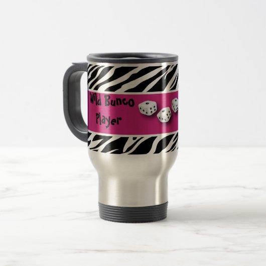 WIld Bunco Player zebra Animal Print Reisbeker (Voorkant links)