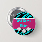 WIld Bunco Player zebra Animal Print Ronde Button 5,7 Cm (Voorkant /achterkant)