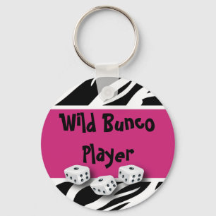 WIld Bunco Player zebra Animal Print Sleutelhanger