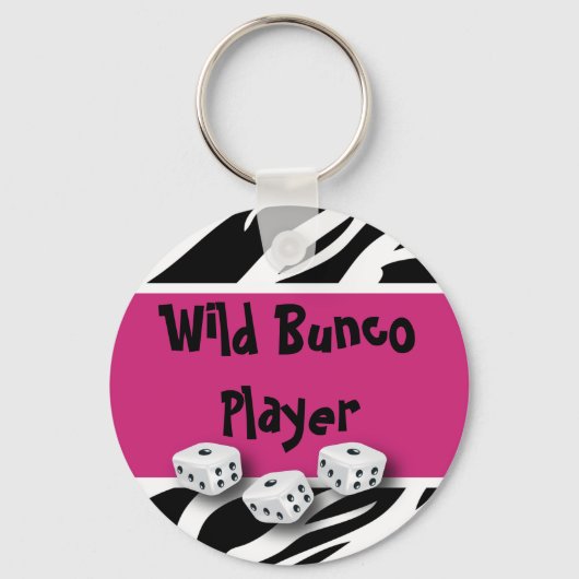 WIld Bunco Player zebra Animal Print Sleutelhanger (Voorkant)