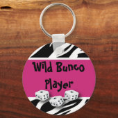 WIld Bunco Player zebra Animal Print Sleutelhanger (Voorkant)