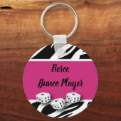 WIld Bunco Player zebra Animal Print Sleutelhanger (Voorkant)