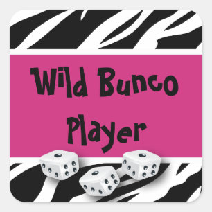 WIld Bunco Player zebra Animal Print Vierkante Sticker
