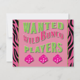 Wild Bunco Players Uitnodiging