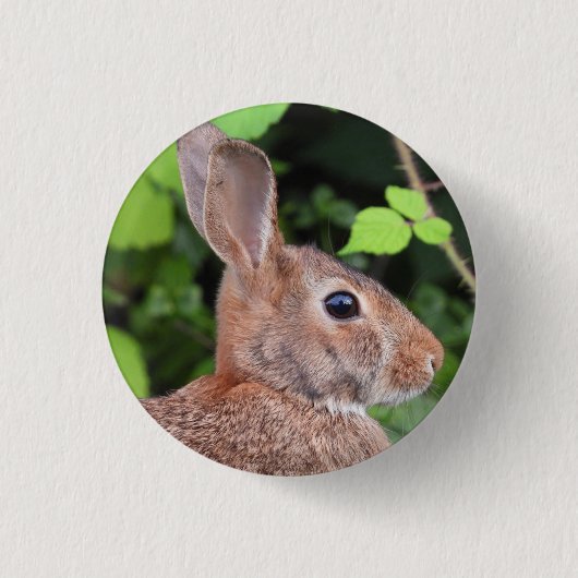 Wild Bunny Rabbit Ronde Button 3,2 Cm (Voorkant)
