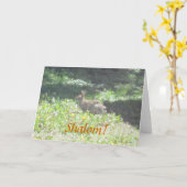 Wild Bunny "Shalom!" Joods Wenskaart Kaart (Gele Bloem)