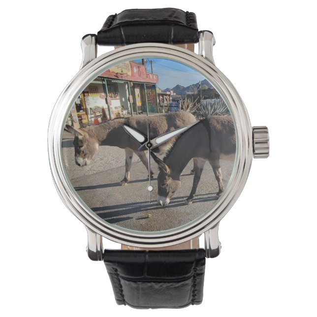 Wild Burros in Oatman, Arizona Horloge (Voorkant)