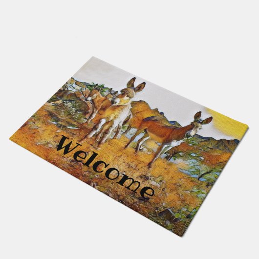 Wild Burros Welkom Deurmat (Schuin)