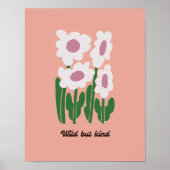 Wild But Kind Retro Daisy Wall Art Poster (Voorkant)