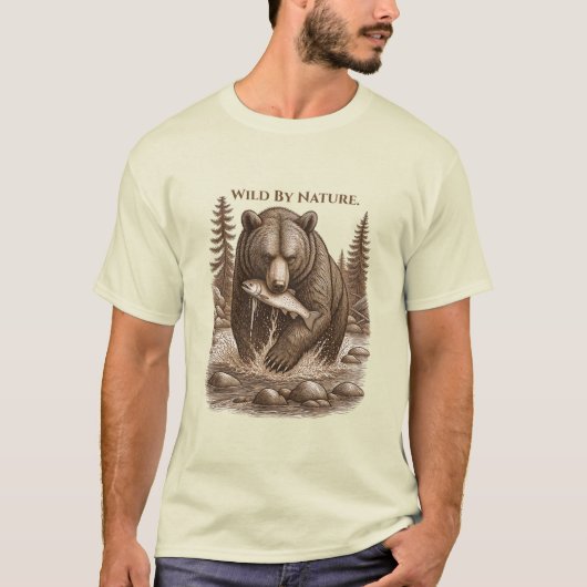Wild By Nature Bear Forest Graphic Tee T-shirt (Voorkant)