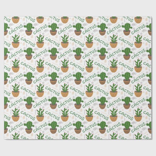 Wild Cactus Pattern Cadeaupapier (Vlak)