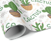 Wild Cactus Pattern Cadeaupapier (Rol Hoek)