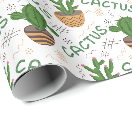 Wild Cactus Pattern Cadeaupapier (Rol Hoek)