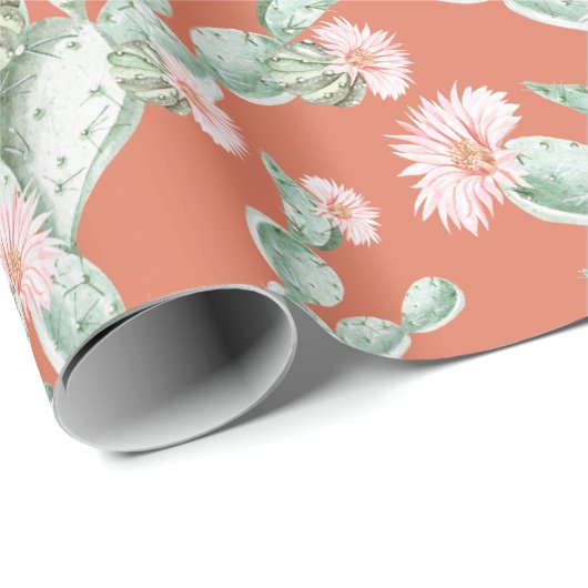 Wild Cactus Pattern Cadeaupapier (Rol Hoek)