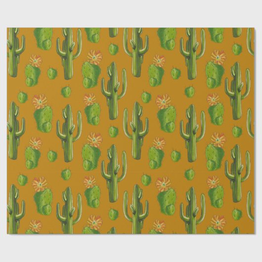 Wild Cactus Pattern Cadeaupapier (Vlak)