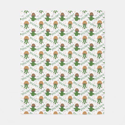 Wild Cactus Pattern Fleece Deken (Voorkant)
