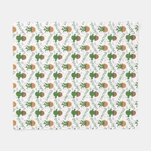 Wild Cactus Pattern Fleece Deken (Voorkant (Horizontaal))