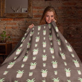 Wild Cactus Pattern Fleece Deken