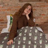 Wild Cactus Pattern Fleece Deken