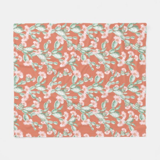 Wild Cactus Pattern Fleece Deken (Voorkant (Horizontaal))