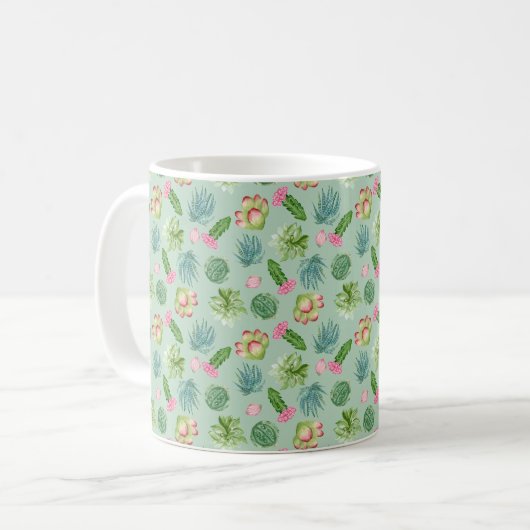 Wild Cactus Pattern Koffiemok (Voorkant links)