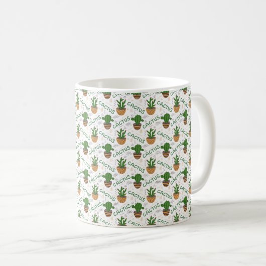 Wild Cactus Pattern Koffiemok (Voorkant rechts)