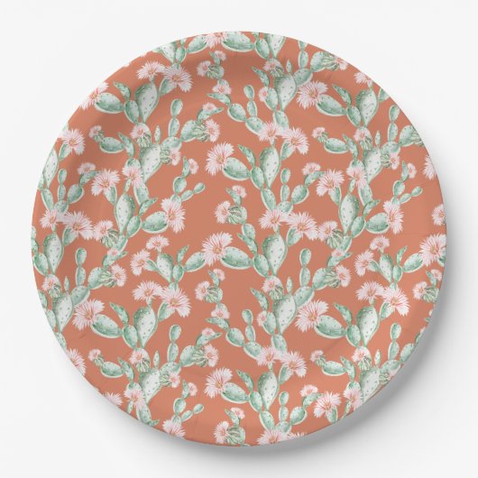 Wild Cactus Pattern Papieren Bordje (Voorkant)
