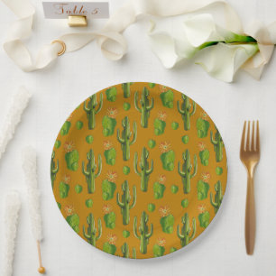 Wild Cactus Pattern Papieren Bordje