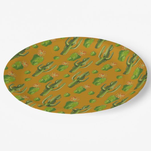 Wild Cactus Pattern Papieren Bordje (Gekanteld)