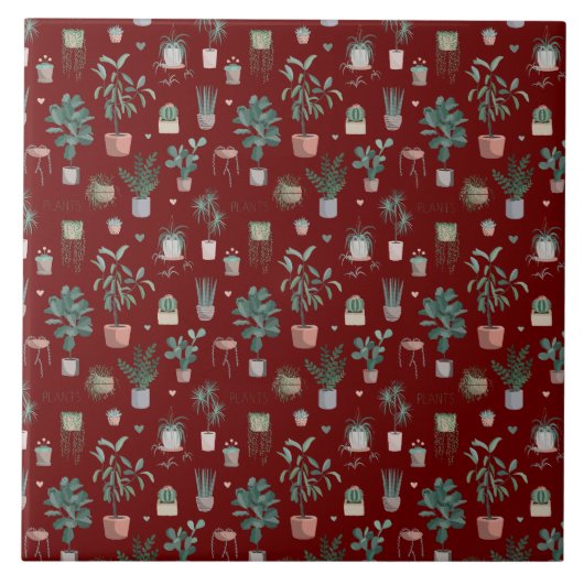 Wild Cactus Pattern Tegeltje (Voorkant)
