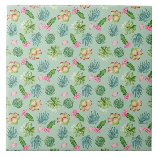 Wild Cactus Pattern Tegeltje (Voorkant)