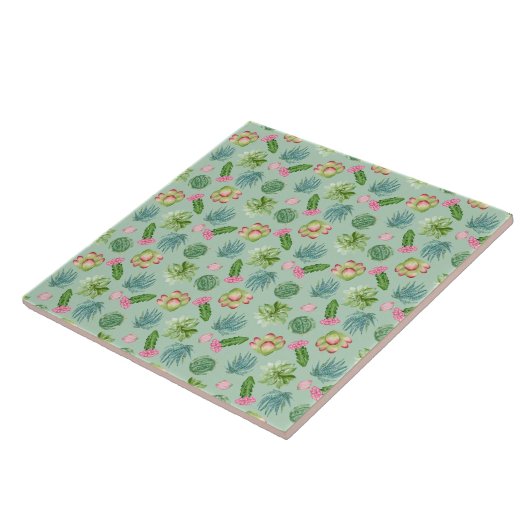 Wild Cactus Pattern Tegeltje (Zijkant)
