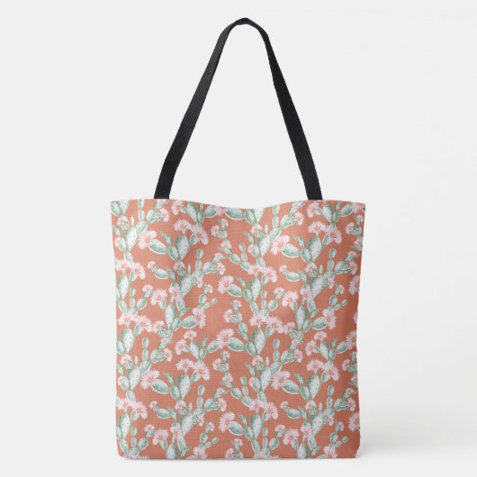 Wild Cactus Pattern Tote Bag (Achterkant)
