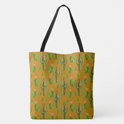 Wild Cactus Pattern Tote Bag (Achterkant)