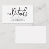 Wild Calligraphy Wedding Website Enclosure Card Informatiekaartje (Voorkant / Achterkant)