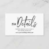 Wild Calligraphy Wedding Website Enclosure Card Informatiekaartje (Voorkant)