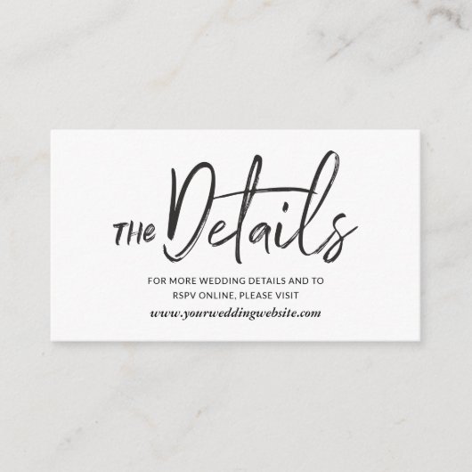 Wild Calligraphy Wedding Website Enclosure Card Informatiekaartje (Voorkant)