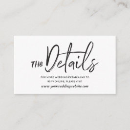 Wild Calligraphy Wedding Website Enclosure Card Informatiekaartje