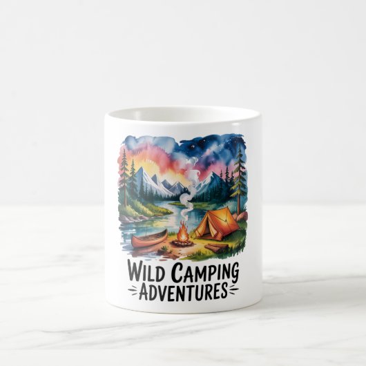 Wild Camping Adventures Waterverf Design Koffiemok (Center)