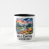 Wild Camping Adventures Waterverf Design Mok (Midden)