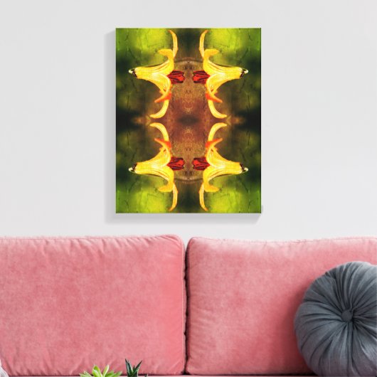 Wild Canada Lily en Insect Abstract Canvas Afdruk (Insitu (Woonkamer))