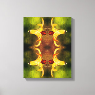 Wild Canada Lily en Insect Abstract Canvas Afdruk