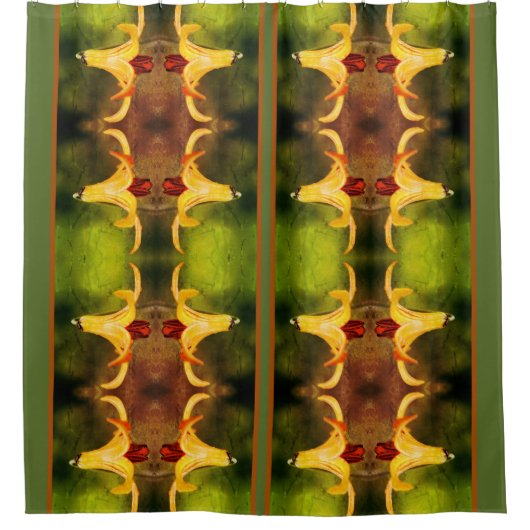 Wild Canada Lily en Insect Abstract Douchegordijn (Voorkant)